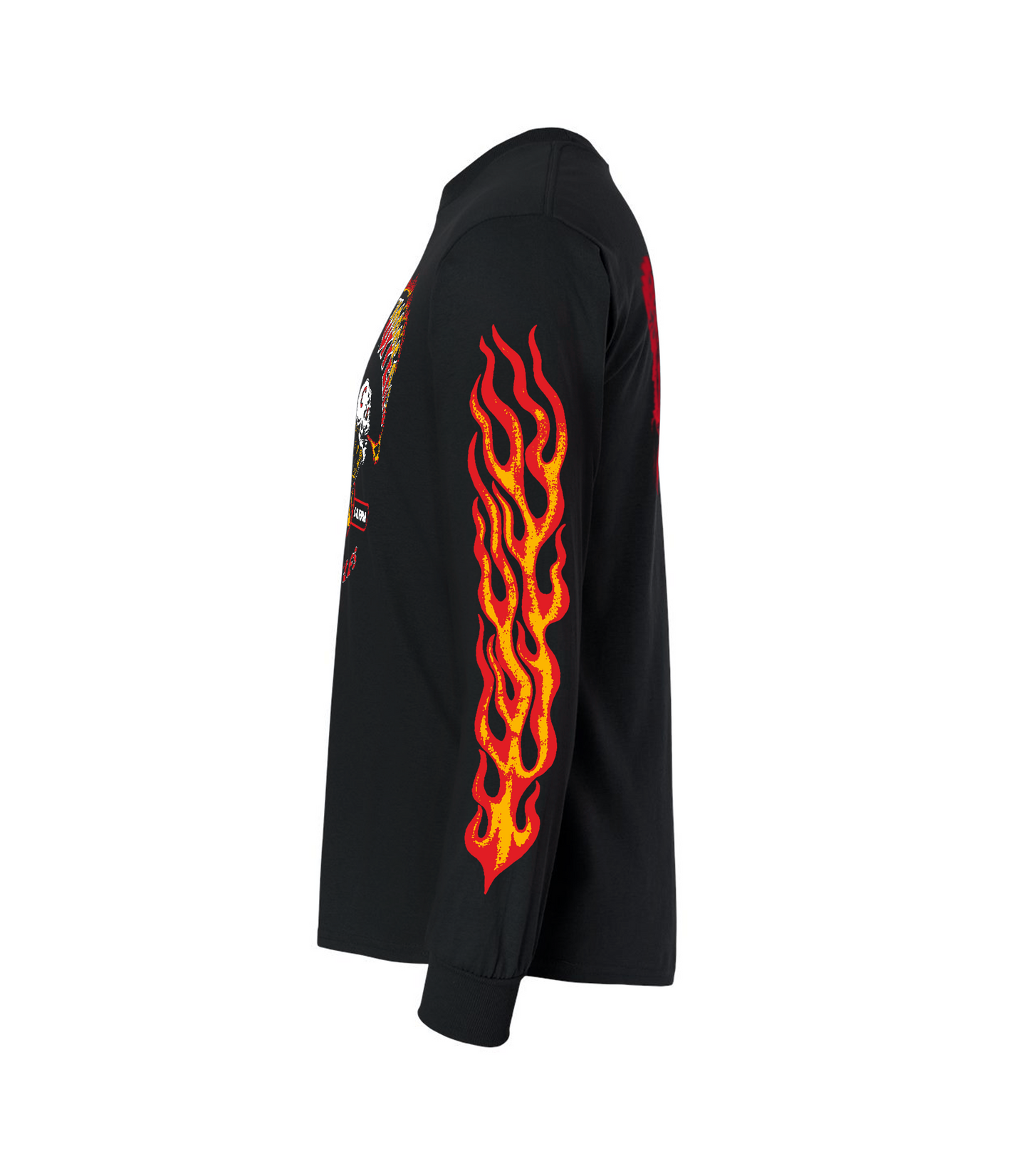 Frisco Choppers Flaming Skull Yellow & Red Long Sleeve
