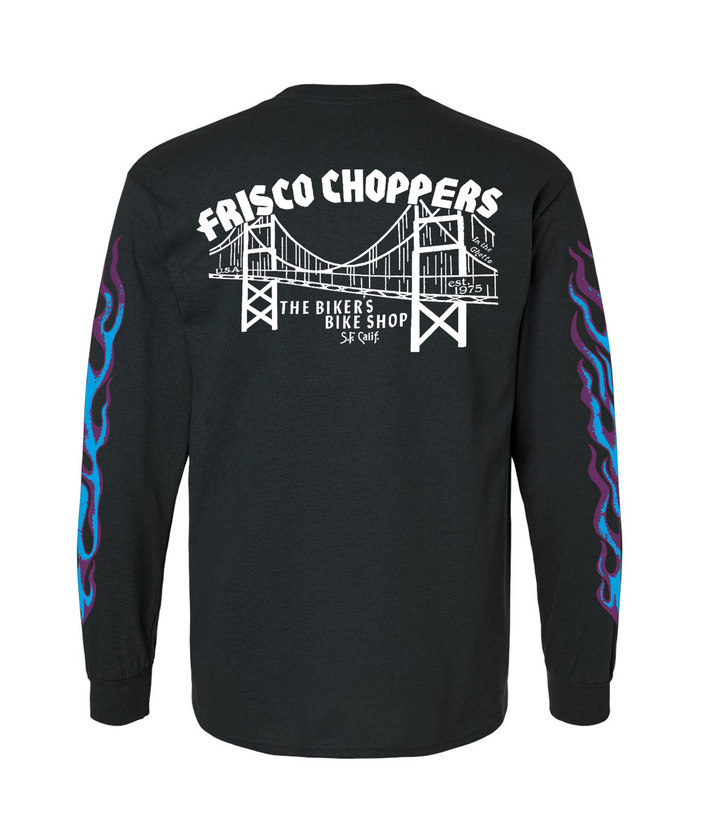 Frisco Choppers Flaming Skull Blue & Purple Long Sleeve