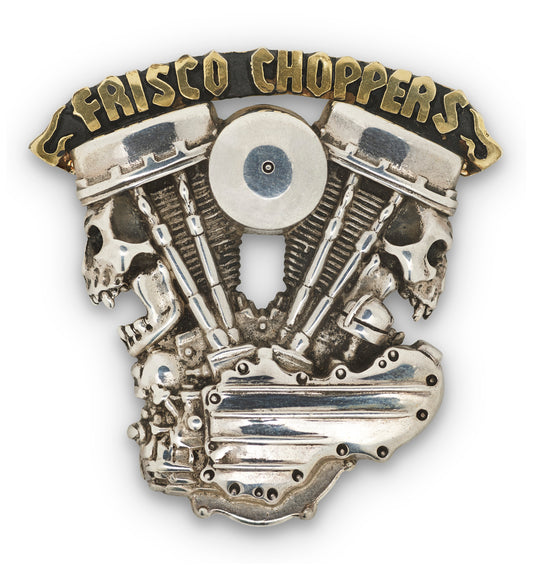 Frisco Choppers Panhead Pin with Top Rocker