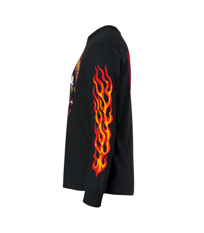Frisco Choppers Flaming Skull Yellow & Red Long Sleeve