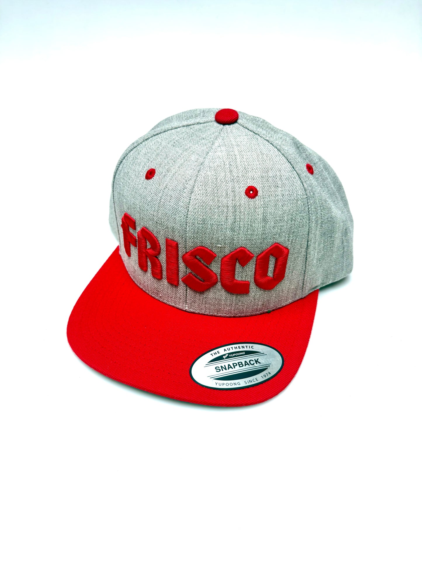 2 Tone Grey & Red FRISCO PUFF SnapBack