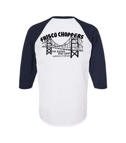3/4 Baseball T Shirt Dark Blue & White