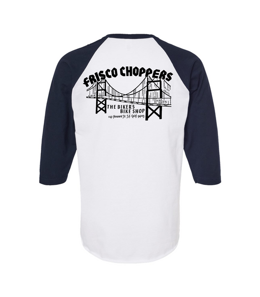 3/4 Baseball T Shirt Dark Blue & White