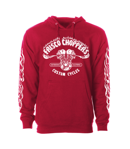 Frisco Choppers Red and White Hoodies