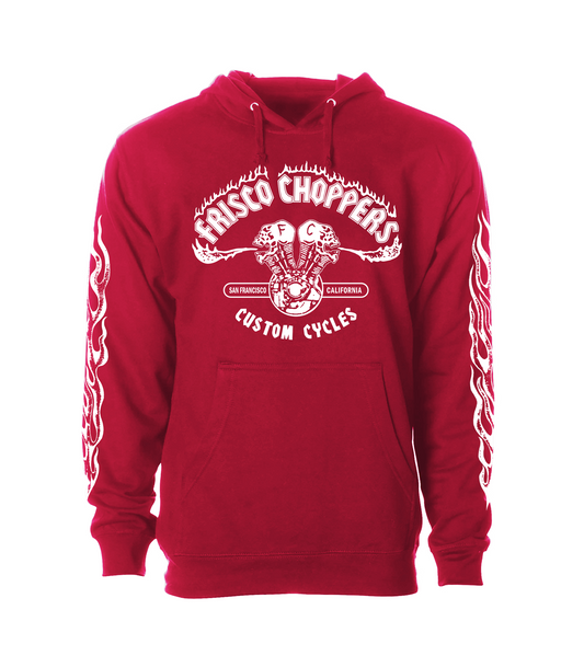 Frisco Choppers Red and White Hoodies