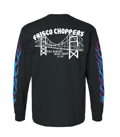 Frisco Choppers Flaming Skull Blue & Purple Long Sleeve