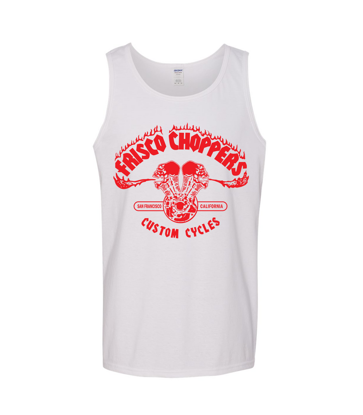Frisco Choppers Tanktop White with Red Frisco