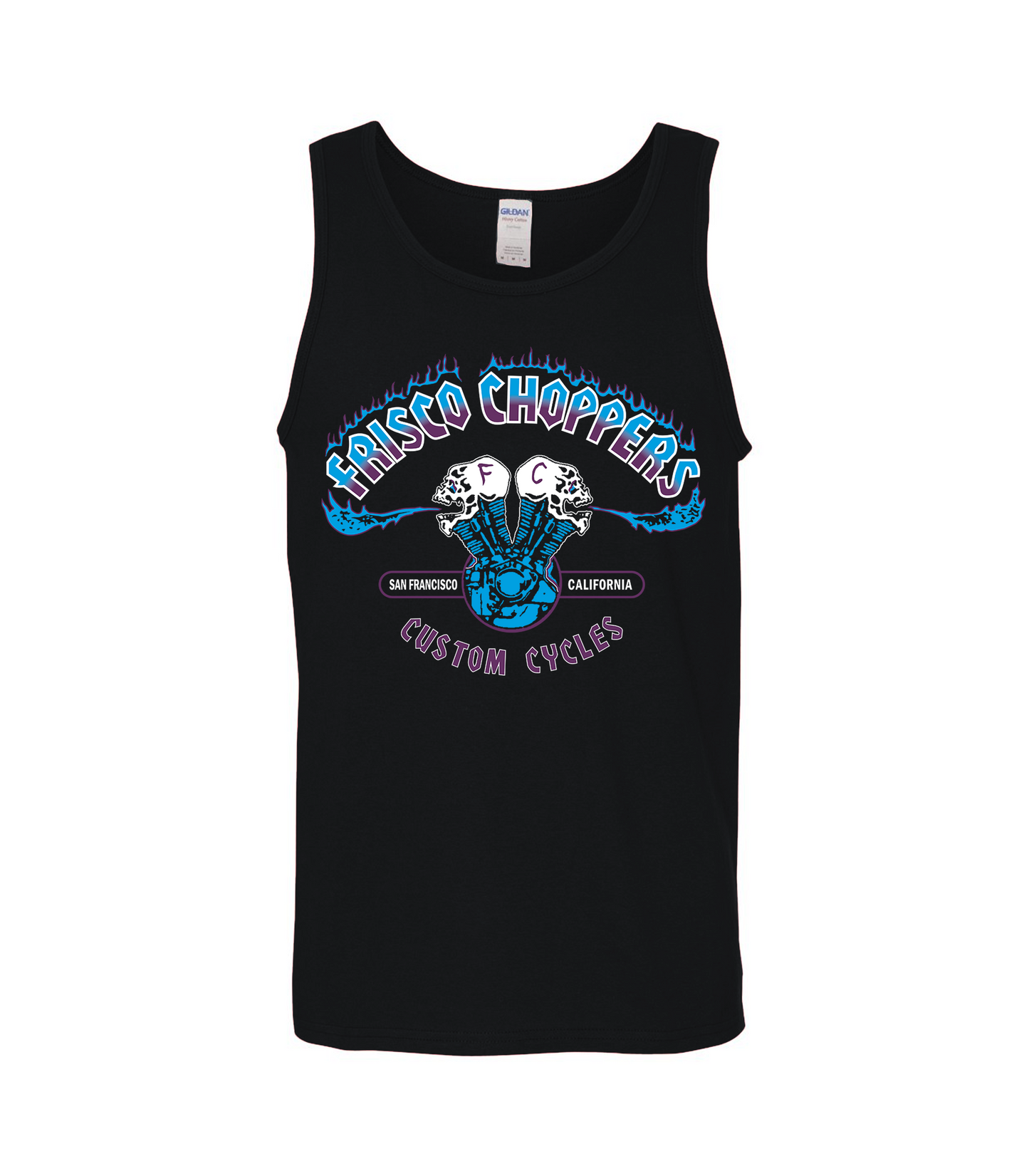 Black Tanktop with Blue & Purple Frisco