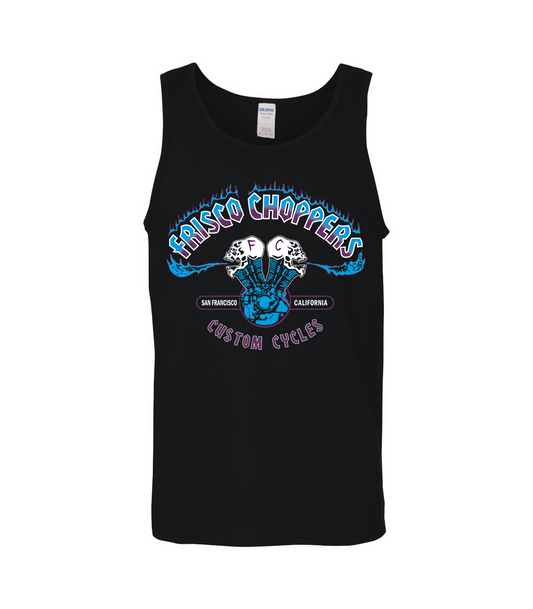 Black Tanktop with Blue & Purple Frisco