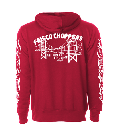 Frisco Choppers Red and White Hoodies