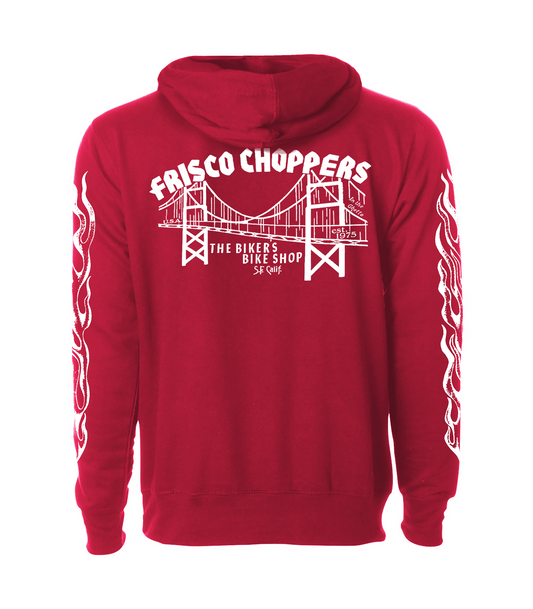 Frisco Choppers Red and White Hoodies