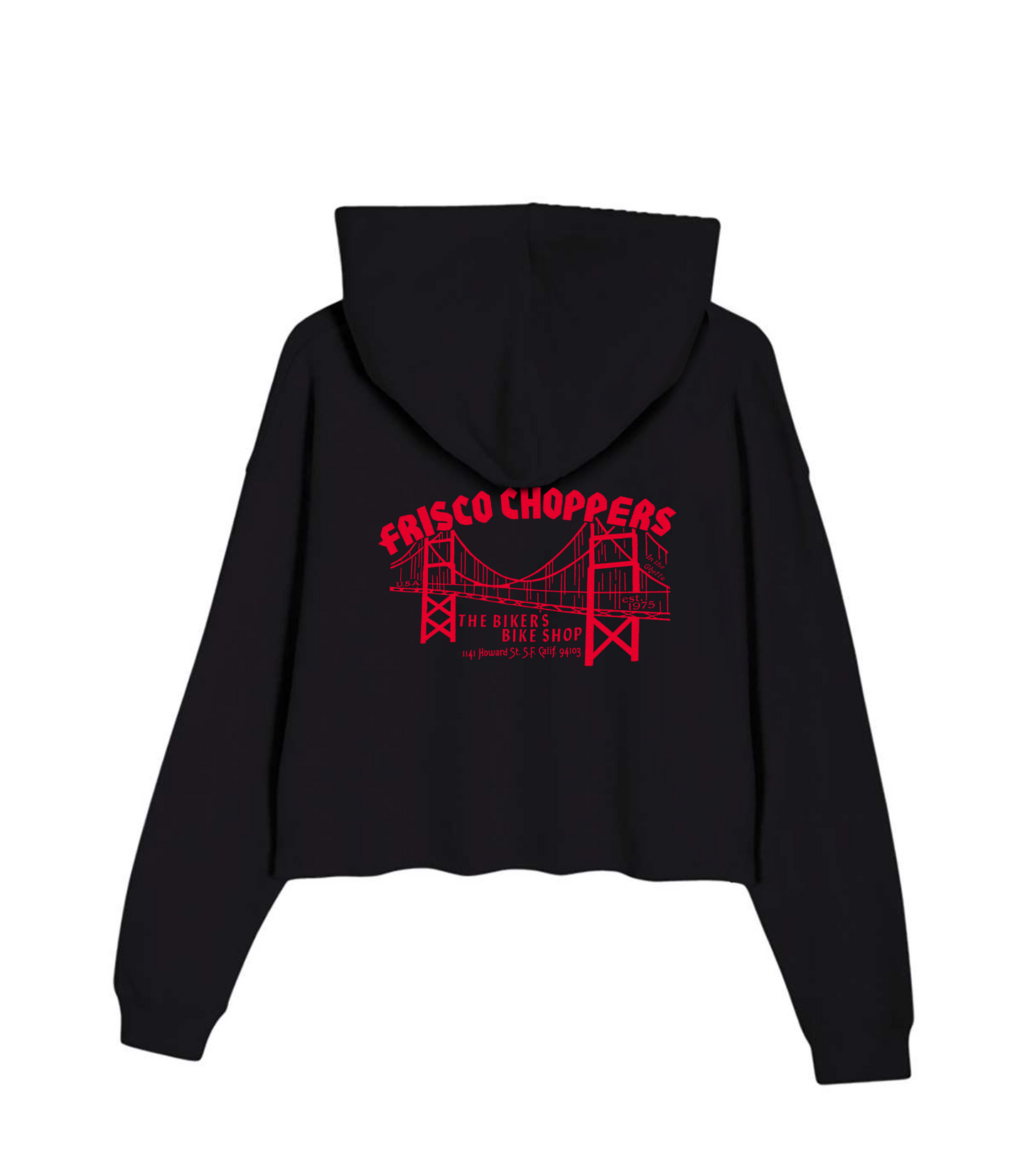 Ladies Frisco Choppers Red & Yellow Cropped Hoddie
