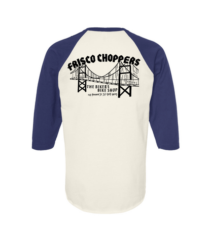 3/4 Baseball T Shirt Light Blue & Bone White