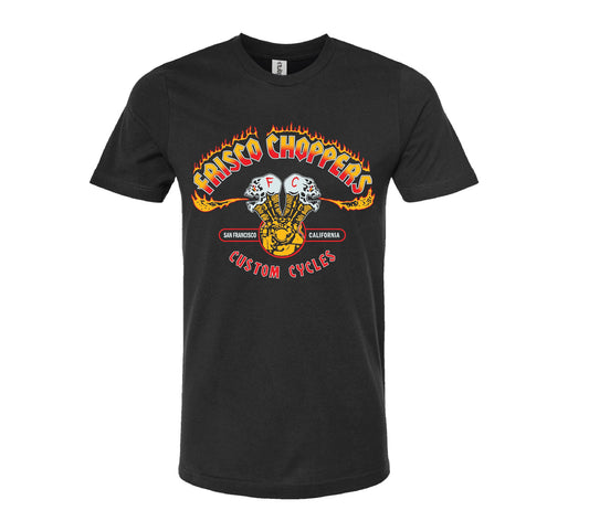 High-Quality Water-Based Printing Frisco Choppers T-Shirt - Black